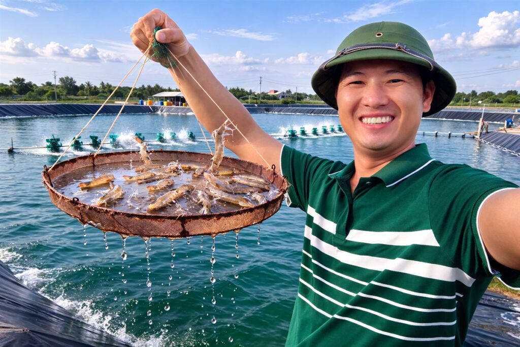Dấu hiệu tôm bị EHP - Thiện Mũ Cối kiểm tôm soi gan tụy