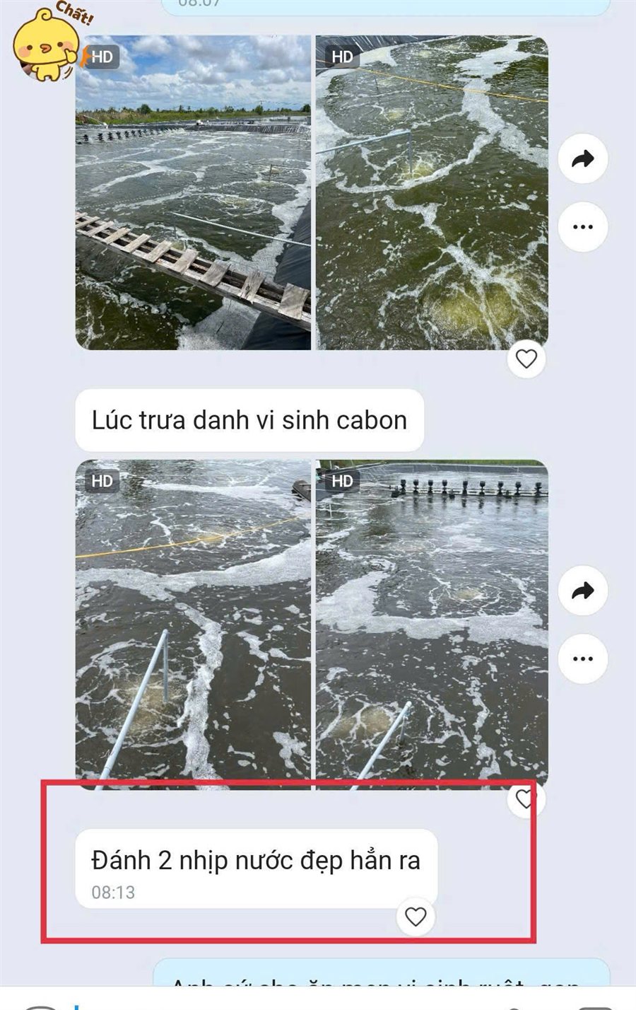 Feedback khách - Vi Sinh Carbon - Thiện Mũ Cối
