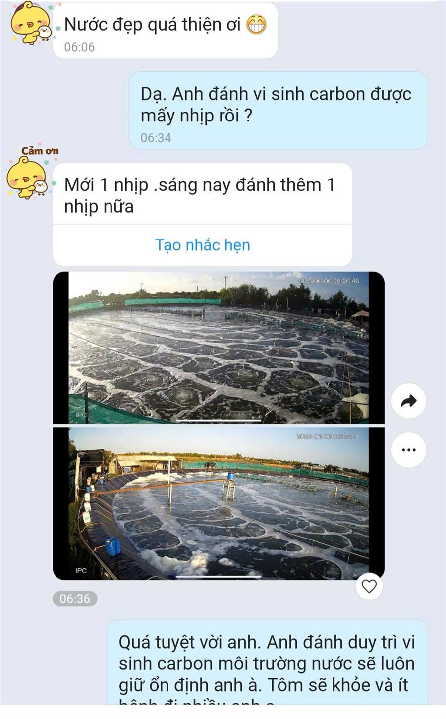 Feedback khách camera ao - Thiện Mũ Cối