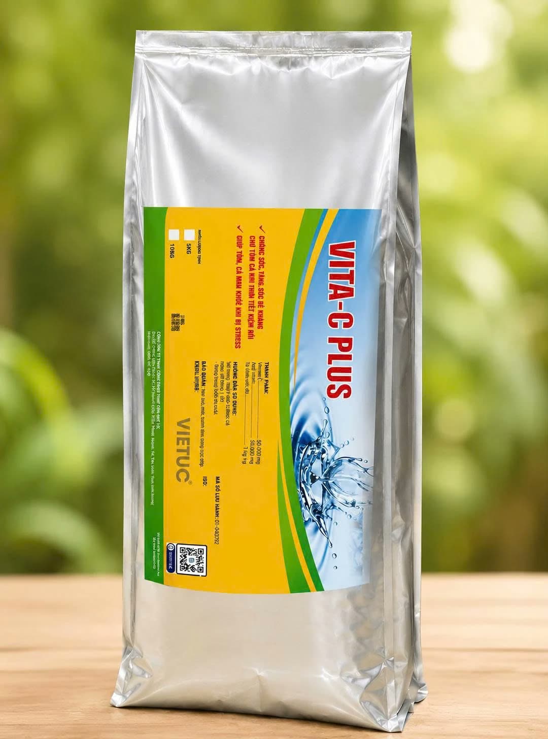 Vitamin C VITA-C PLUS gói 5kg của Thiện Mũ Cối dùng chống sốc lạnh cho tôm