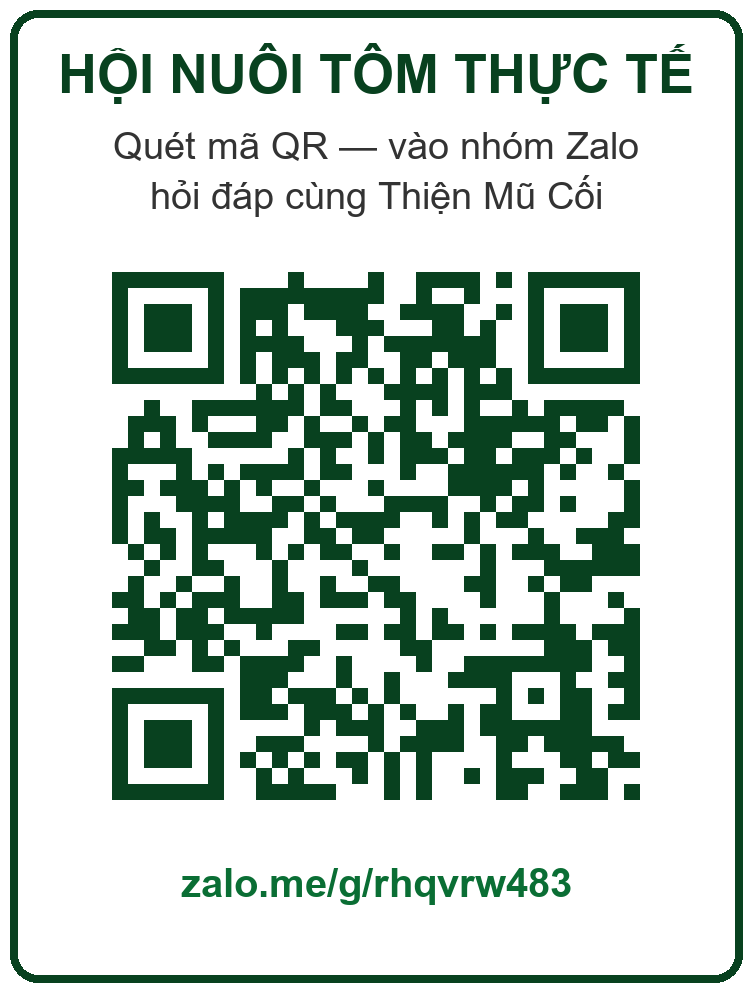 QR nhóm Zalo Hội Nuôi Tôm Thực Tế của Thiện Mũ Cối